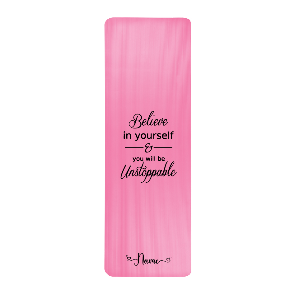 Believe in Yourself Personalised Pink Yoga Mat